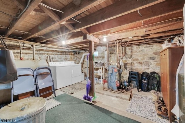 28 Academy St, Califon Boro, NJ 07830 - unfinished basement featuring independent washer and dryer