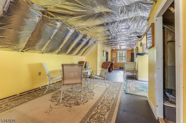 view of unfinished attic