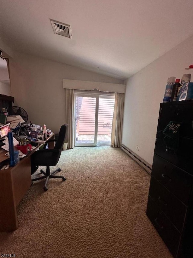 3 Meadowview Dr, Clinton Twp, NJ 08801 - carpeted office featuring a baseboard heating unit