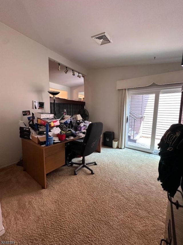 3 Meadowview Dr, Clinton Twp, NJ 08801 - home office with carpet floors and rail lighting
