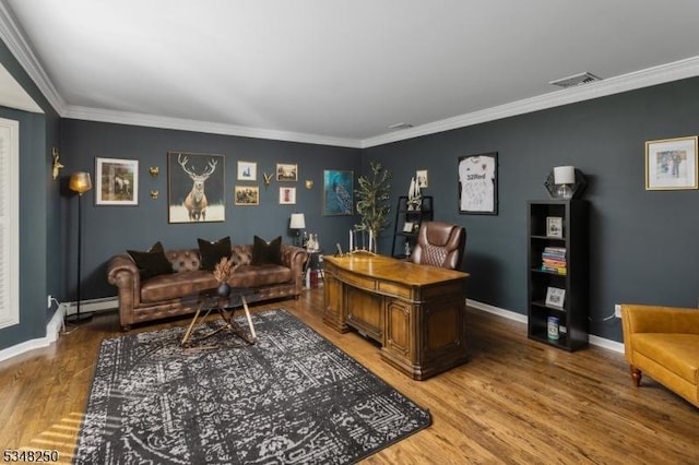 16 James Rd, Randolph Twp, NJ 07869 - home office with crown molding and wood finished floors