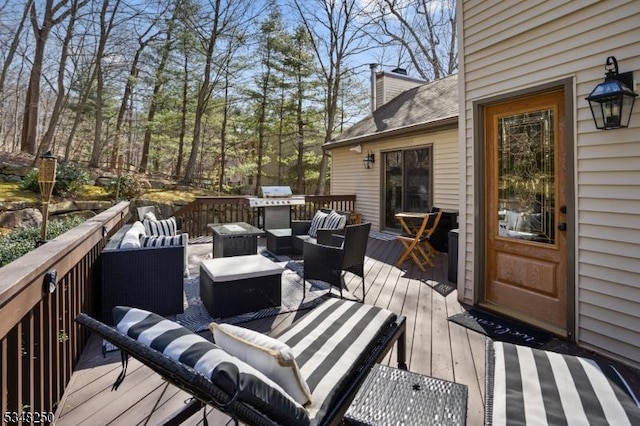 16 James Rd, Randolph Twp, NJ 07869 - wooden terrace featuring an outdoor living space and area for grilling