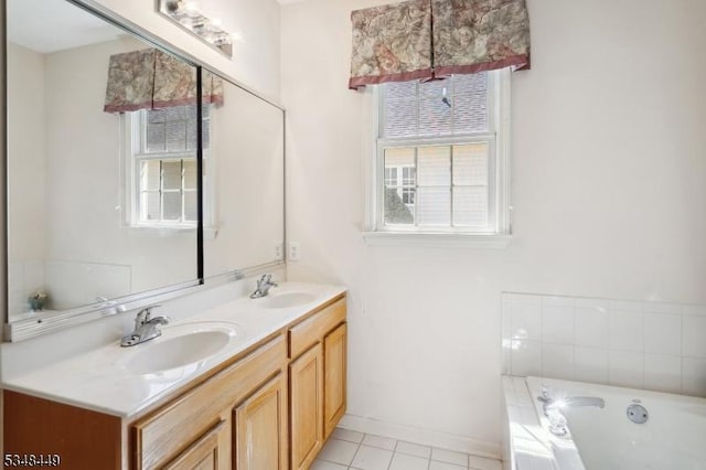4 Hardenbergh St, Franklin Twp, NJ 08873 - full bathroom featuring tile patterned floors, a sink, and a healthy amount of sunlight