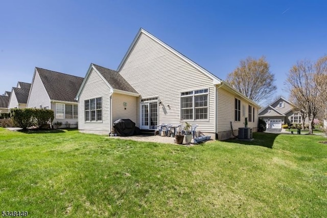 4 Hardenbergh St, Franklin Twp, NJ 08873 - rear view of house featuring a patio area, a lawn, and central air condition unit