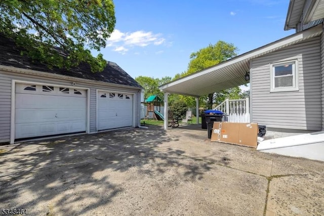 view of garage
