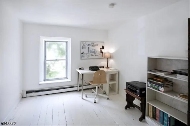 97 N Main St, Lambertville City, NJ 08530 - office area with a baseboard heating unit and wood finished floors