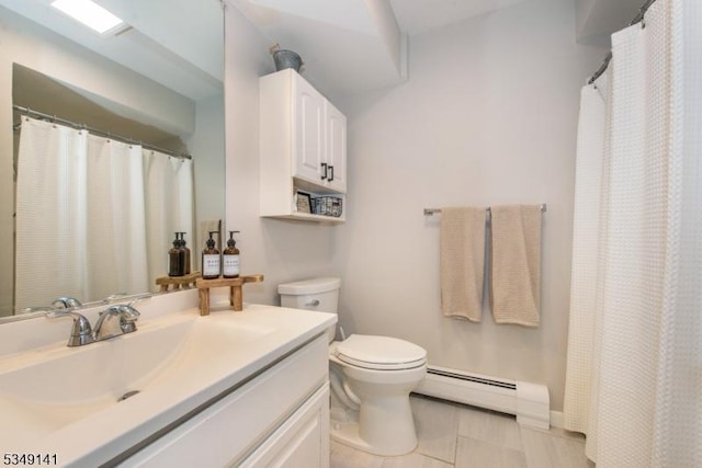 107 S Maple, Park Ridge Boro, NJ 07656 - bathroom featuring toilet, a baseboard heating unit, and vanity