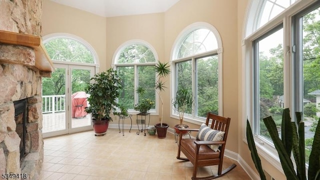 24 Glenview Dr, Warren Twp, NJ 07059 - sunroom with plenty of natural light, a high ceiling, and tile patterned flooring