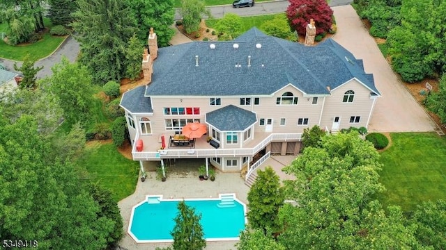 24 Glenview Dr, Warren Twp, NJ 07059 - aerial view of property and surrounding area with a pool