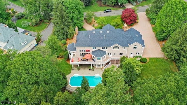 24 Glenview Dr, Warren Twp, NJ 07059 - view from above of property with a pool area
