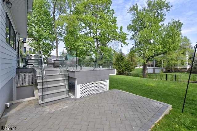 view of patio with a wooden deck