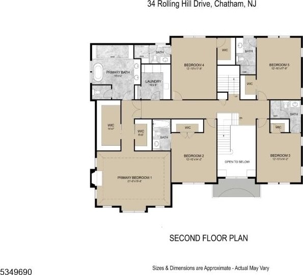 34 Rolling Hill Dr, Chatham Twp, NJ 07928 - room layout