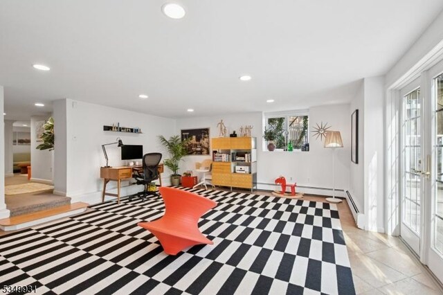 recreation room featuring recessed lighting and a wealth of natural light