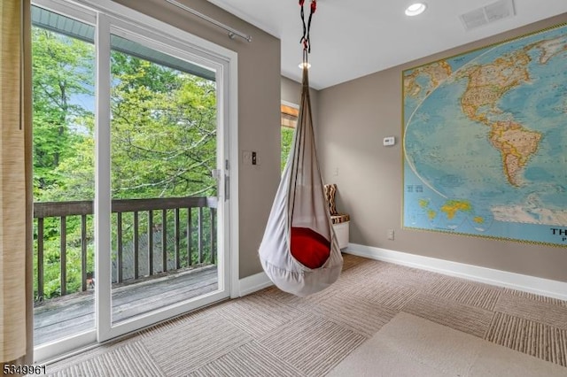 1056 Buxton Rd, Bridgewater Twp, NJ 08807 - entryway with baseboards, recessed lighting, and carpet floors