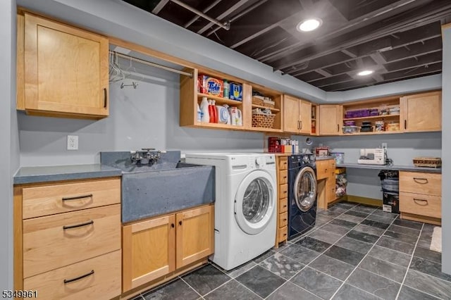 1056 Buxton Rd, Bridgewater Twp, NJ 08807 - laundry area featuring cabinet space and washer and clothes dryer
