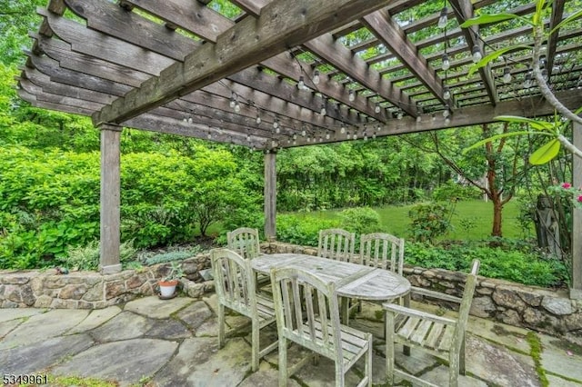 1056 Buxton Rd, Bridgewater Twp, NJ 08807 - view of patio / terrace featuring outdoor dining space and a pergola
