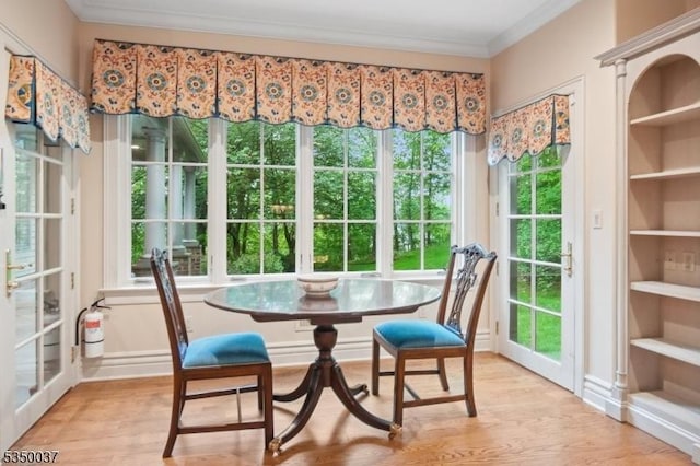 9 Valley View Dr, Lebanon Twp, NJ 07830 - dining room with ornamental molding, built in features, and wood finished floors