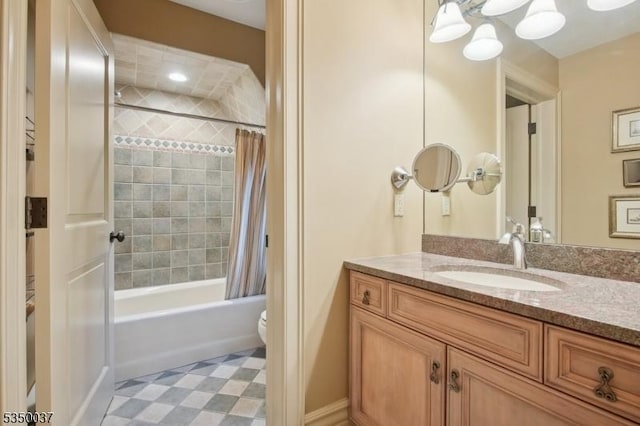 9 Valley View Dr, Lebanon Twp, NJ 07830 - bathroom with vanity, toilet, shower / bath combo with shower curtain, and tile patterned floors