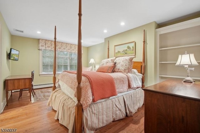 9 Valley View Dr, Lebanon Twp, NJ 07830 - bedroom with baseboard heating, light wood finished floors, and recessed lighting
