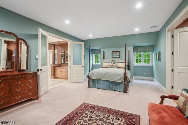 9 Valley View Dr, Lebanon Twp, NJ 07830 - bedroom featuring light colored carpet, recessed lighting, multiple windows, and baseboards