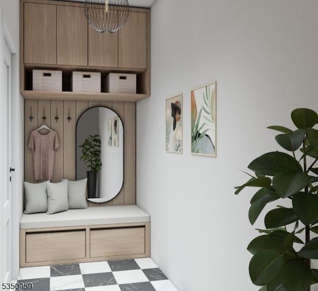 mudroom featuring tile patterned floors