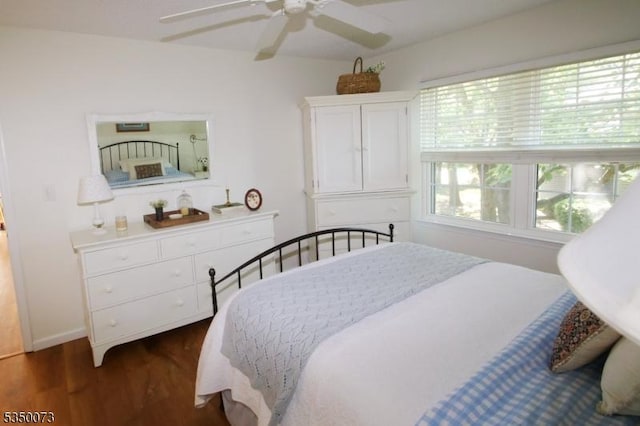 21 Crabapple Ln, Franklin Twp, NJ 08823 - bedroom with dark wood-style flooring, ceiling fan, and baseboards