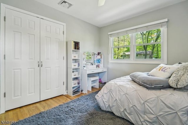 15 Longhill Rd, Randolph Twp, NJ 07869 - bedroom featuring wood finished floors, a closet, and ceiling fan