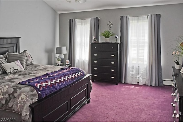 74 Longview Ave, Parsippany-Troy Hills Twp, NJ 07034 - bedroom with dark carpet and a baseboard heating unit