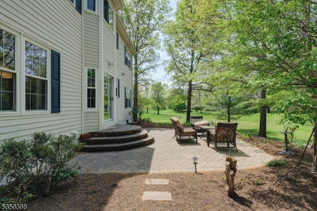 view of patio featuring an outdoor hangout area