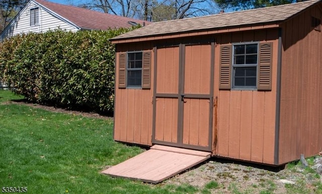 view of shed