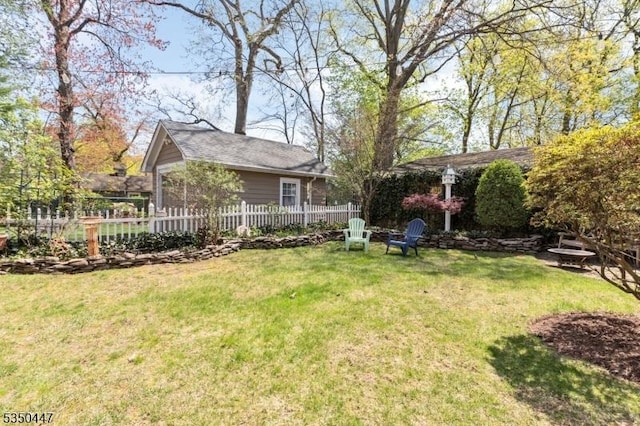 view of yard with fence