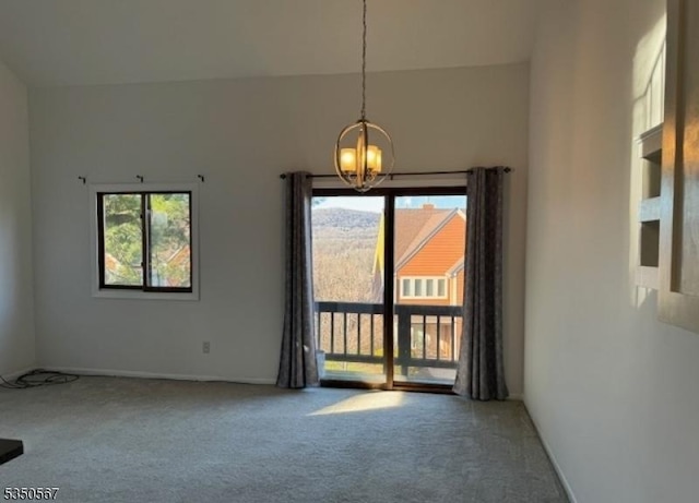 2 Alta Ct, Vernon Twp, NJ 07462 - unfurnished room featuring carpet flooring and a notable chandelier