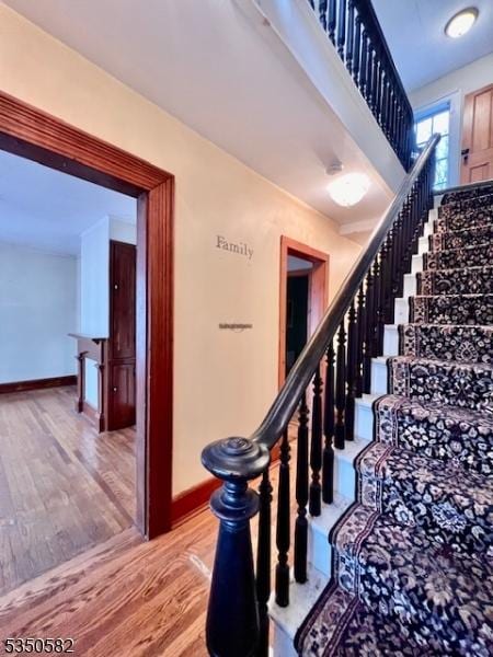 32 High St, Blairstown Twp, NJ 07825 - stairs with wood finished floors and baseboards