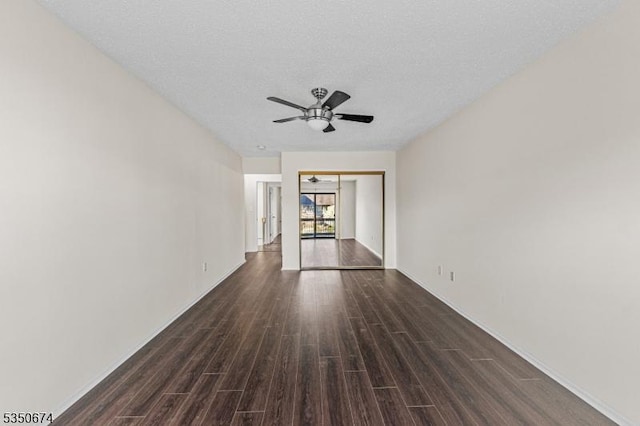 10 Brook St, Franklin Twp, NJ 08873 - empty room featuring wood finished floors, a textured ceiling, baseboards, and ceiling fan