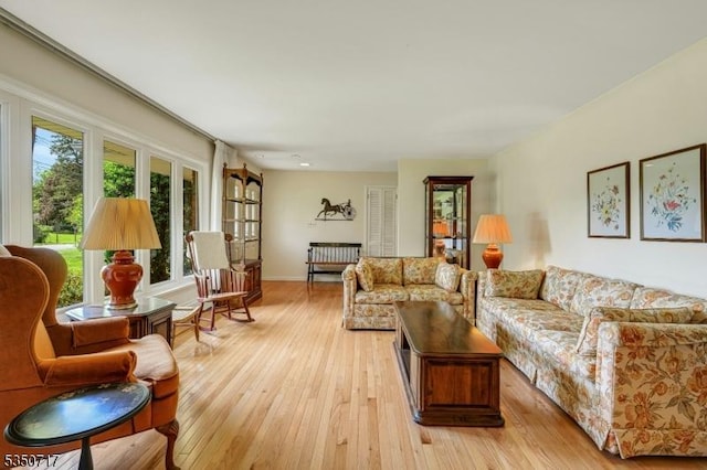 35 Clearview Dr, Randolph Twp, NJ 07869 - living area featuring light wood-type flooring and baseboards