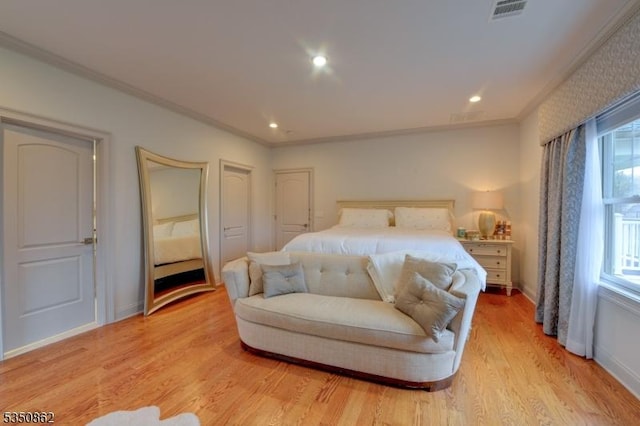 1 Dock Watch Hollow Rd, Warren Twp, NJ 07059 - bedroom with ornamental molding, light wood finished floors, baseboards, and recessed lighting