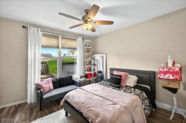 105-107 Sanford Ave, Belleville Twp, NJ 07109 - bedroom with baseboards, wood finished floors, and a ceiling fan