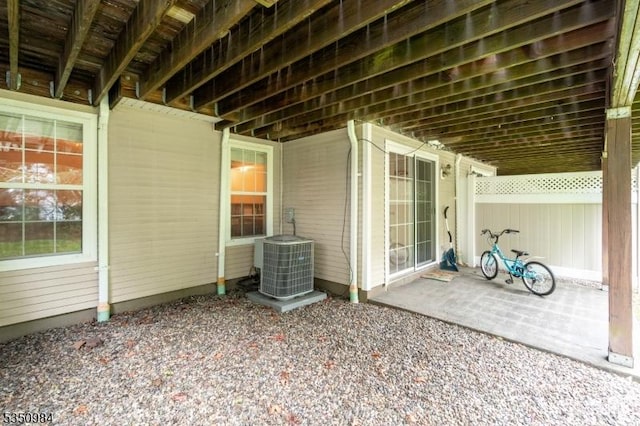 view of patio featuring central air condition unit