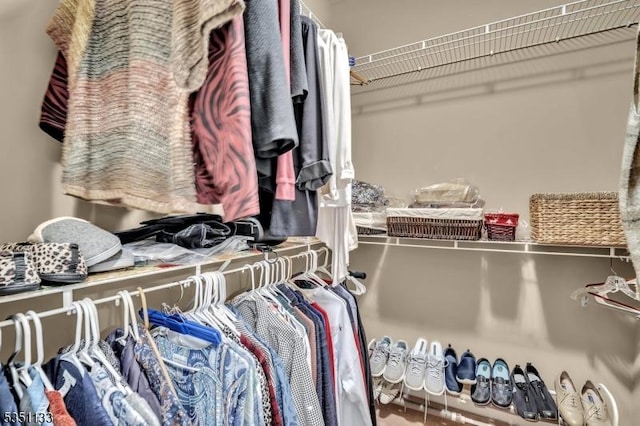 view of walk in closet