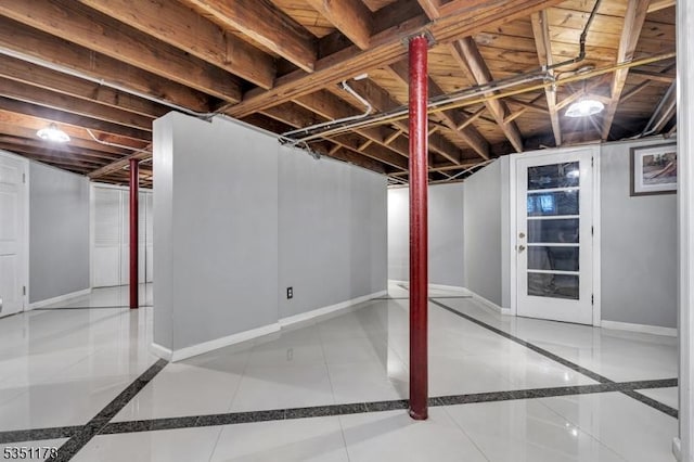 106 Anderson St, Raritan Boro, NJ 08869 - finished basement featuring baseboards and inlaid floor details
