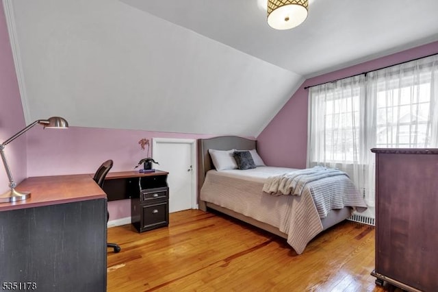 106 Anderson St, Raritan Boro, NJ 08869 - bedroom with lofted ceiling, light wood-style flooring, and an office area