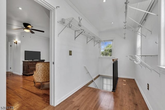 106 Anderson St, Raritan Boro, NJ 08869 - spacious closet with wood finished floors and ceiling fan