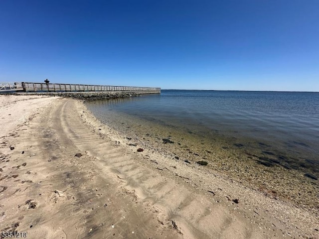 view of water feature featuring a view of the beach