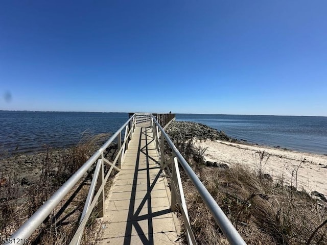 exterior space featuring a water view