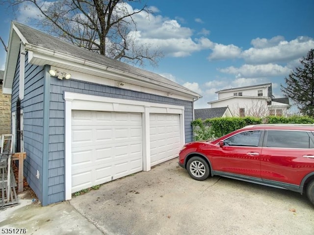 view of garage