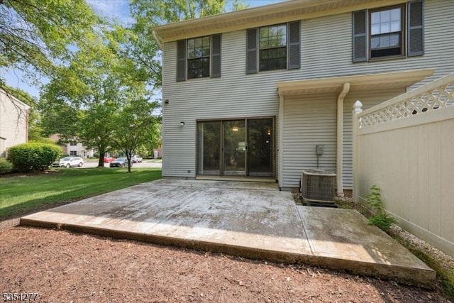 417 Penns Way, Bernards Twp, NJ 07920 - back of property with a patio area, central AC unit, and a lawn