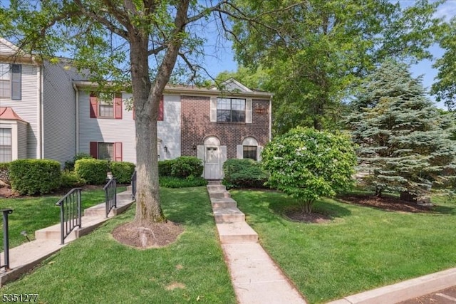 417 Penns Way, Bernards Twp, NJ 07920 - view of front of property with a front yard and brick siding