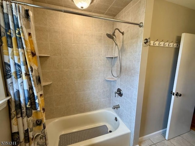 326 Spring Garden Rd, Holland Twp, NJ 08848 - bathroom with shower / bath combination with curtain and tile patterned floors