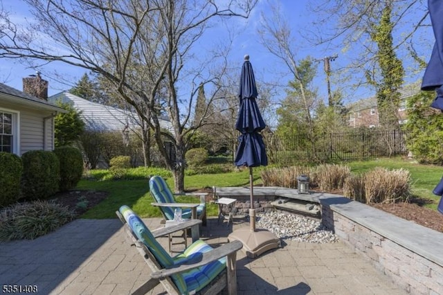 view of patio with fence