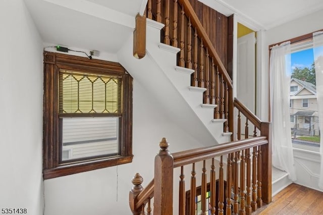 70 Highwood Ave, Englewood City, NJ 07631 - staircase featuring wood finished floors
